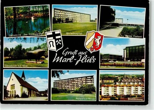 Marl Gänsebrink Der Flötenspieler Stier Feierabendhaus Postamt Marienhospital Stadttheater Paracelsus Klinik
