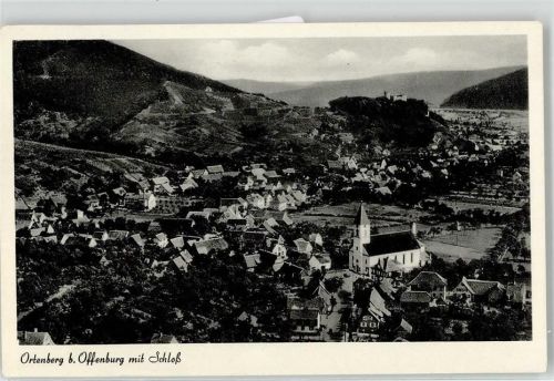 77799 W7601 Ortenberg , Baden - Schloss Kirche Fliegeraufnahme