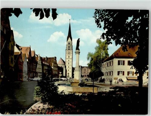 Pfaffenhofen Oberer Hauptplatz mit Mariensäule Brunnen