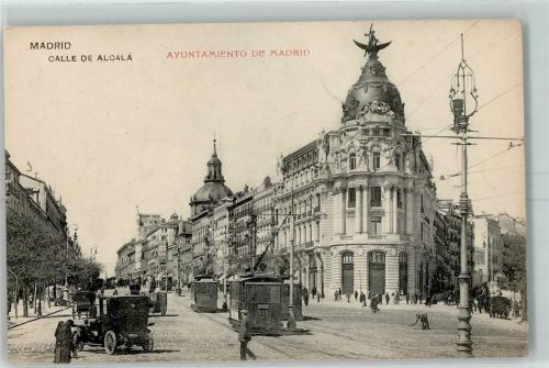 Madrid Calle de Alcala Oldtimer Straßenbahn