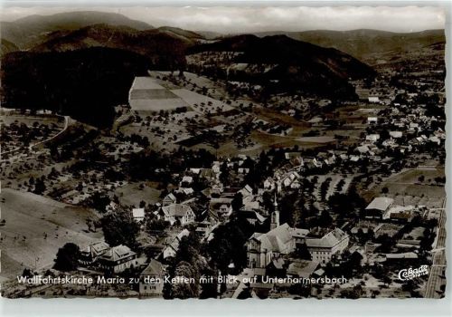 Unterharmersbach Fliegeraufnahme Wallfahrtskirche Maria zu den Ketten