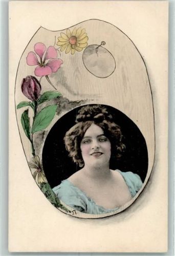 Foto Frau Farbpalette Blumenranke Nagel K.S.P.M. No.561 Passepartout