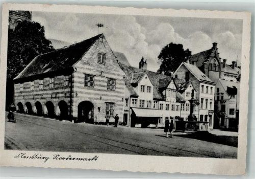 Flensburg 1943 Nordermarkt Fotograf Thomsen Feldpost WK II Marinekriegsschule