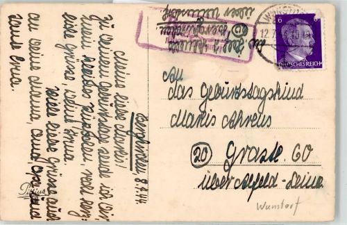 Wunstorf Blumenstrauß Ort lt. Stempel