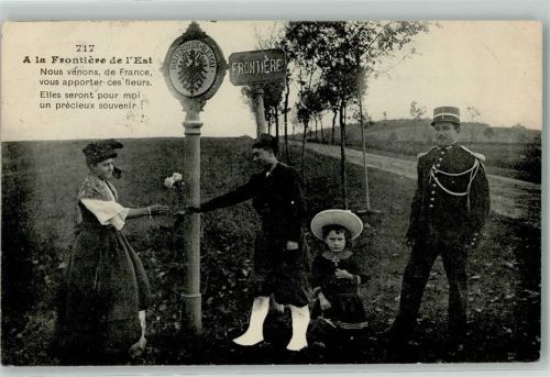 1910 Deutsches Reich Wappen Mann Frau Kind Soldat Uniform Blume