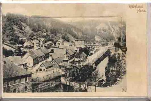 Rübeland Rübeland (o-3725) Leporello auf Holz Gesamtansicht I-II (Ecken abgestossen)