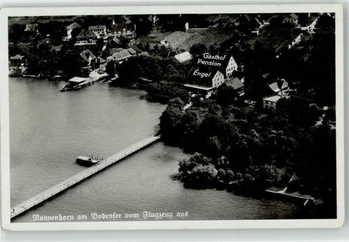 Nonnenhorn Fliegeraufnahme Gasthaus Pension Engel Anlegestelle