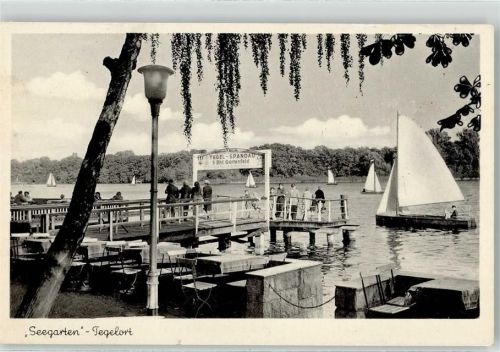 Tegelort Seegarten Fritz Müller Segelboot Anlegestelle Sonderstempel Rundfunkausstellung 1961