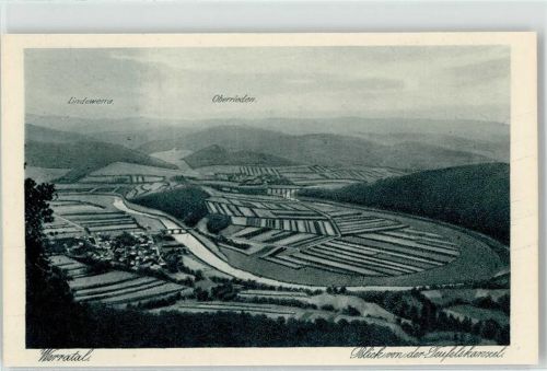 37242 W3437 Oberrieden , Kr Witzenhausen - Blick von der Teufelskanzel Lindewerra