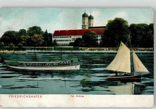 Friedrichshafen 1908 Schloss Boot Segelboot