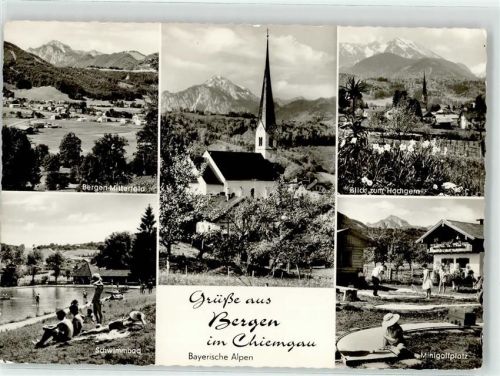 Bergen Schwimmbad Kirche Hochgern Minigolf Mittelfeld