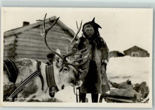 1937 Ung Postförer Lappe Volkstypen Rentier AK