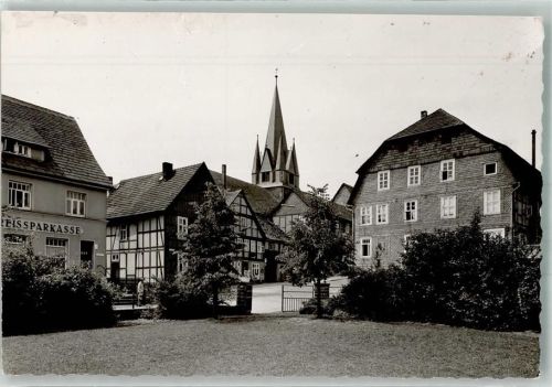 Bodenfelde Kirche Ort handschriftlich Foto Original aus Archiv eines Ansichtskartenverlages