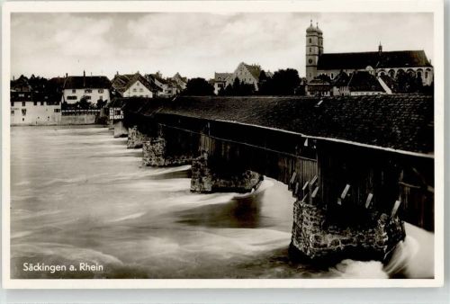 Bad Säckingen Holzbrücke Kirche Rhein
