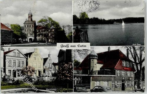 23701 W2420 Eutin - Schloss Marktplatz Voss Haus am See VW Käfer Oldtimer