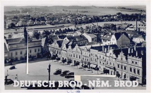 Havlickuv Brod Deutschbrod Leporello, Foto-Karte II (minimaler Einriss)