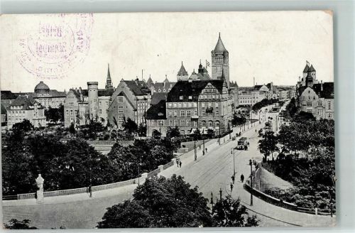 Posen 1916 An der Schloßbrücke Tram Litfaßsäule Turm 5. Komp. Inf. Rgt. No.133
