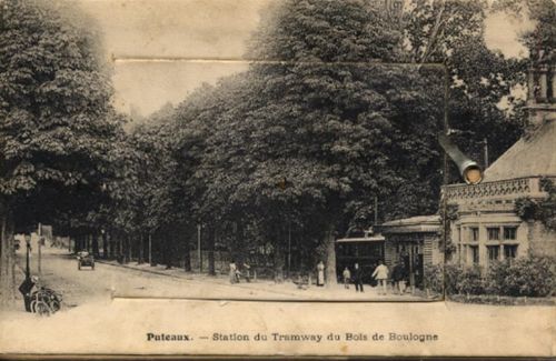 Puteaux Puteaux (Frankreich) Leporello auf Holz, Strassenbahn-Station I-II (fleckig VS/RS)