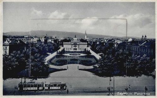 Zagreb - Zagreb (Kroatien) Leporello, Panorama, Strassenbahn I-II (Ecken abgestossen)