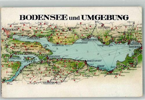 Friedrichshafen 1924 Landkarte Bodensee und Umgebung