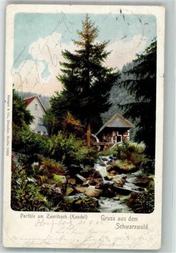Kandel 1902 Wassermühle am Zweribach Verlag Stengel & Co. 15822