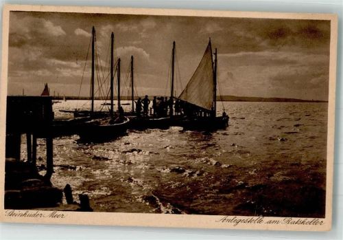 Steinhude 1928 Segelboote am Anleger am Ratskeller Steinhuder Meer