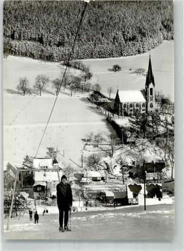 Rechenberg-Bienenmühle Winter Seilbahn Skilift Kirche