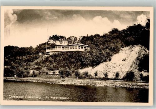Glücksburg Gasthaus Rosenterrasse an der Steilküste Notopfermarke