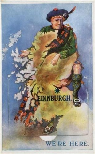 Edinburgh Edinburgh (Großbritannien) Leporello Trachten I-II (Ecken abgestossen, Klebereste RS)