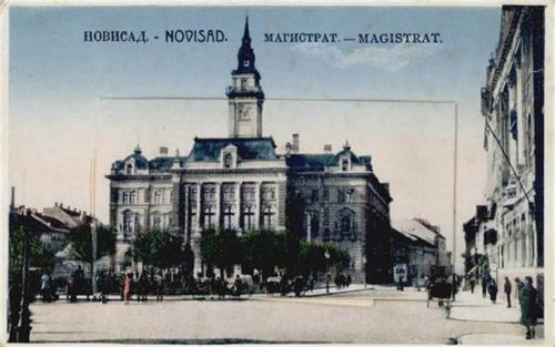 Novi Sad - Novi Sad (Serbien) Leporello, Magistrat II (fleckig VS, Ecken abgestossen)
