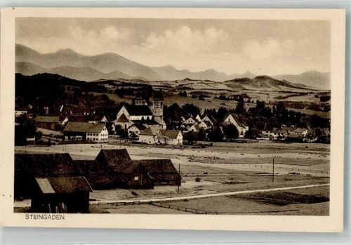 86989 W8924 Steingaden , Oberbay - Panorama des Ortes mit Stiftskirche St. Johannes Baptist Verlag Zieher, Ottmar Nr. 4237
