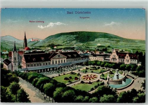 Bad Dürkheim 1918 Ruine Limburg Kurgarten