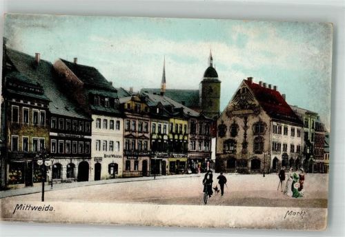 Mittweida 1908 Markplatz