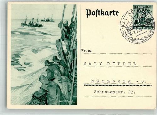 1938 sign. von Axster-Heudtlass Fischer holen die Netze ein WHW