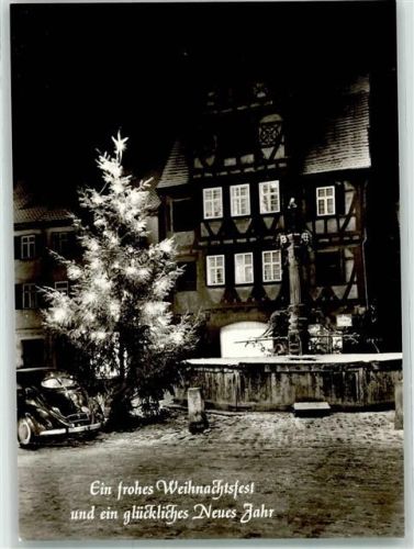Nürtingen VW Käfer Weihnachtsbaum Winter Nacht