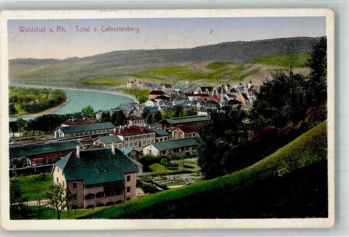Waldshut 1917 Panorama des Ortes mit Bahnhof Verlag Stengel & Co. 48710 Feldpost WK I