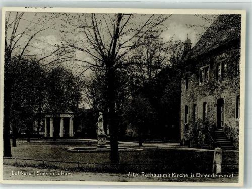 Seesen 1932 Altes Rathaus mit Kirche und Kriegerdenkmal