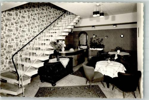 Rinteln Gasthaus Hotel Elfenborn Blumenparadies Flur Treppenhaus Foto Original aus Archiv eines Ansichtskartenverlages Ort handschriftlich