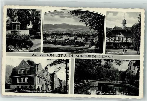 Northeim 1939 Kriegerdenkmal Marktplatz Pension Sültmer Wald Feuerwehrteich