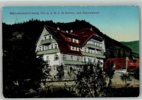 Menzenschwand 1928 Sanatorium Erholungsheim Menzenschwand
