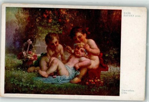Umworben Drei liebevolle Kinder Galerie Wiener Künstler Nr. 1227