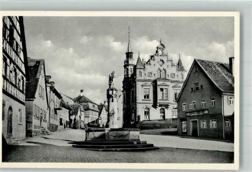 Wendelstein 1954 Denkmal Schöner Brunnen Rathaus Marktplatz