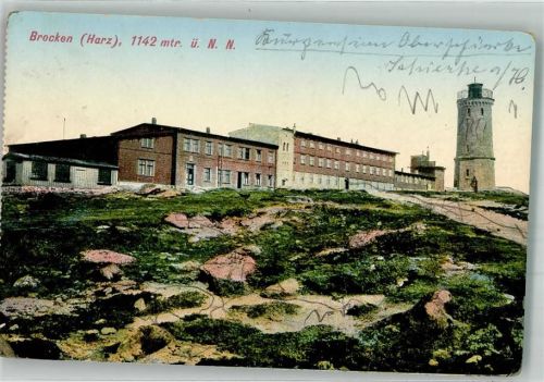 Brocken 1927 mit Brockenhotel und Brockenturm