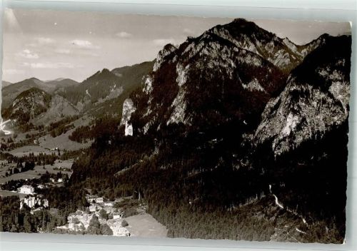 Hohenschwangau Fliegeraufnahme Ort handschrfitliche Foto Original aus Archiv eines Ansichtskartenverlages