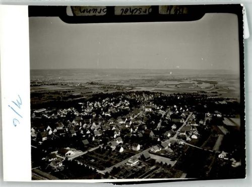 Öschelbronn Fliegeraufnahme des Ortes Foto Original aus Archiv eines Ansichtskartenverlages Ort handschriftlich