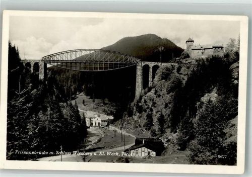 Tobadill 1952 Schloss Wiesberg Trissanabrücke