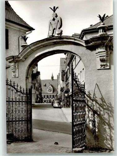 Nürtingen Blick zum Rathaus VW Käfer