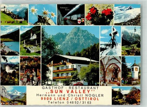 Lienz 1982 Gasthaus Sun Valley Burg Schloss Kirche Bergkreuz Seilbahn