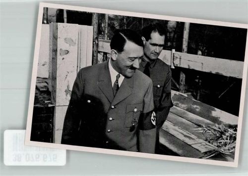 München Sammelbild Der Führer und Rudolf Heß besichtigen den Bau des Führerhauses Sammelwerk Nr. 15 Adolf Hitler Nr. 113 Gruppe 64