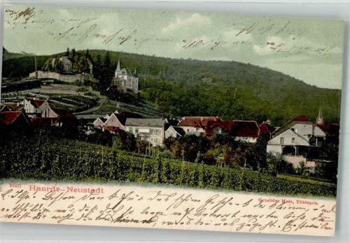 Haardt 1906 Panorama des Ortes mit Haardter Schlösschen